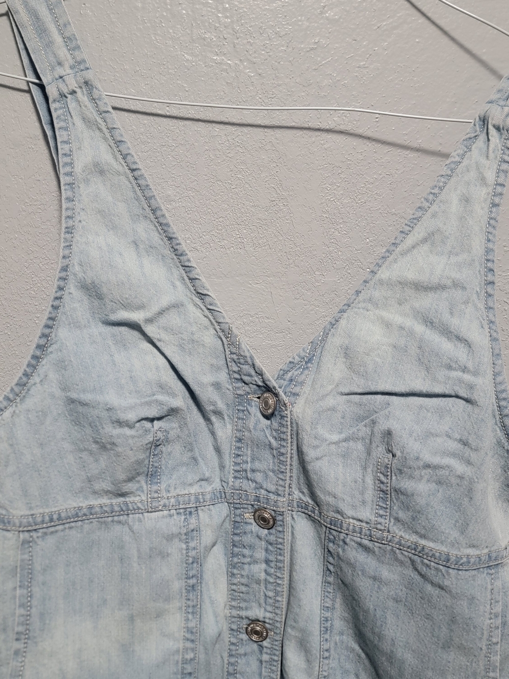 We The Free Light Blue Denim Button-Front Women's Overalls